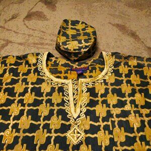 Highland Outfitters Dashiki & Koofie (One Size Fit) 100% Cotton